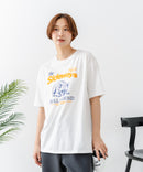 【C-FORT POINT/フォートポイント】【ゆったりルーズシルエット】フレンチブルドッグ×カレッジ風ロゴTシャツ フレブル 犬好き 古着風 ヴィンテージ風 おしゃれ 可愛い