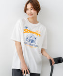 【C-FORT POINT/フォートポイント】【ゆったりルーズシルエット】フレンチブルドッグ×カレッジ風ロゴTシャツ フレブル 犬好き 古着風 ヴィンテージ風 おしゃれ 可愛い