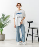 【C-FORT POINT/フォートポイント】【ゆったりルーズシルエット】フレンチブルドッグ×カレッジ風ロゴTシャツ フレブル 犬好き 古着風 ヴィンテージ風 おしゃれ 可愛い