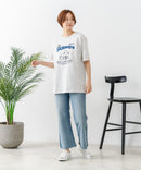 【C-FORT POINT/フォートポイント】【ゆったりルーズシルエット】フレンチブルドッグ×カレッジ風ロゴTシャツ フレブル 犬好き 古着風 ヴィンテージ風 おしゃれ 可愛い