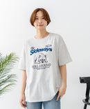 【C-FORT POINT/フォートポイント】【ゆったりルーズシルエット】フレンチブルドッグ×カレッジ風ロゴTシャツ フレブル 犬好き 古着風 ヴィンテージ風 おしゃれ 可愛い