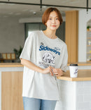 【C-FORT POINT/フォートポイント】【ゆったりルーズシルエット】フレンチブルドッグ×カレッジ風ロゴTシャツ フレブル 犬好き 古着風 ヴィンテージ風 おしゃれ 可愛い