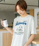 【C-FORT POINT/フォートポイント】【ゆったりルーズシルエット】フレンチブルドッグ×カレッジ風ロゴTシャツ フレブル 犬好き 古着風 ヴィンテージ風 おしゃれ 可愛い