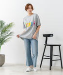 【C-FORT POINT/フォートポイント】カラフルロゴプリント ワイドシルエットTシャツ 韓国ファッション 部屋着 ワンマイル 春夏 ゆったり 綿100% ❘ジーンズメイト公式オンラインショップ
