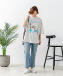 【C-FORT POINT/フォートポイント】ゆったり抜け感 DOGプリント スーパーBIGシルエットＴ ダルメシアンフォト 蛍光ロゴ オーバーサイズ ストリート 韓国ファッション ❘ジーンズメイト公式オンラインショップ