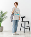 【C-FORT POINT/フォートポイント】ゆったり抜け感 DOGプリント スーパーBIGシルエットＴ ダルメシアンフォト 蛍光ロゴ オーバーサイズ ストリート 韓国ファッション ❘ジーンズメイト公式オンラインショップ