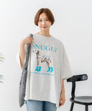 【C-FORT POINT/フォートポイント】ゆったり抜け感 DOGプリント スーパーBIGシルエットＴ ダルメシアンフォト 蛍光ロゴ オーバーサイズ ストリート 韓国ファッション ❘ジーンズメイト公式オンラインショップ