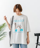【C-FORT POINT/フォートポイント】ゆったり抜け感 DOGプリント スーパーBIGシルエットＴ ダルメシアンフォト 蛍光ロゴ オーバーサイズ ストリート 韓国ファッション ❘ジーンズメイト公式オンラインショップ