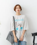 【C-FORT POINT/フォートポイント】ゆったり抜け感 DOGプリント スーパーBIGシルエットＴ ダルメシアンフォト 蛍光ロゴ オーバーサイズ ストリート 韓国ファッション ❘ジーンズメイト公式オンラインショップ