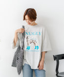【C-FORT POINT/フォートポイント】ゆったり抜け感 DOGプリント スーパーBIGシルエットＴ ダルメシアンフォト 蛍光ロゴ オーバーサイズ ストリート 韓国ファッション ❘ジーンズメイト公式オンラインショップ