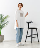 【C-FORTPOINT/フォートポイント】刺繍 7分袖チュニックTシャツ ❘ジーンズメイト公式オンラインショップ