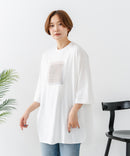 【C-FORTPOINT/フォートポイント】刺繍 7分袖チュニックTシャツ ❘ジーンズメイト公式オンラインショップ