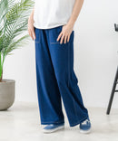【C-FORT POINT/フォートポイント】ニットデニム ベイカーワイドパンツ デニム風 ストレッチ 柔らかい 楽パン ウエストゴム 大人カジュアル デイリー 公園 ワンマイルウェア