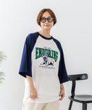 【C-FORT POINT/フォートポイント】フレンチブルドッグプリント ラグランＴ 犬好き フレブル アニマル グラフィック バイカラー 配色 古着女子 ストリート ❘ジーンズメイト公式オンラインショップ