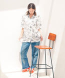 レーヨン 総柄プリント シャツ アロハ 接触冷感 レーヨン100％【BLUE STANDARD/ブルースタンダード】