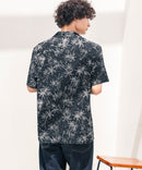 レーヨン 総柄プリント シャツ アロハ 接触冷感 レーヨン100％【BLUE STANDARD/ブルースタンダード】