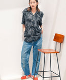 レーヨン 総柄プリント シャツ アロハ 接触冷感 レーヨン100％【BLUE STANDARD/ブルースタンダード】