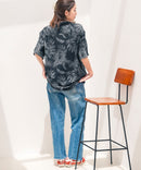 レーヨン 総柄プリント シャツ アロハ 接触冷感 レーヨン100％【BLUE STANDARD/ブルースタンダード】