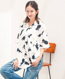 レーヨン 総柄プリント シャツ アロハ 接触冷感 レーヨン100％【BLUE STANDARD/ブルースタンダード】