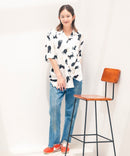 レーヨン 総柄プリント シャツ アロハ 接触冷感 レーヨン100％【BLUE STANDARD/ブルースタンダード】