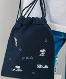 フロント刺繍 ドローストリングミニショルダーバッグ【FILA/フィラ × PEANUTS/ピーナッツ】