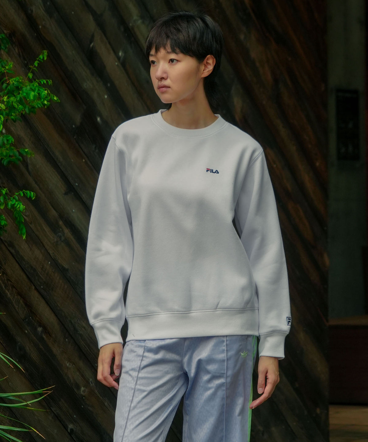 FILA/フィラ】ワンポイント刺繍 スウェットトレーナー ブランドロゴ