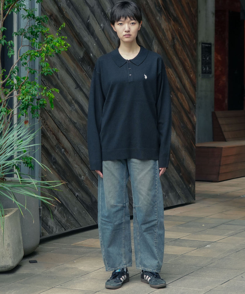 【U.S. POLO ASSN./ユーエスポロアッスン 】ニットポロシャツ