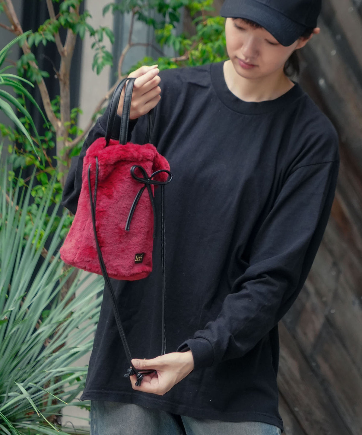 Lee/リー】フェイクファー巾着バッグ
