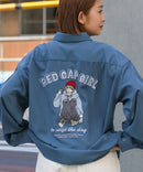 【UNIIT × RED CAP GIRL】 ナチュラルストレッチ バルーンスリーブ ルーズシルエット バック刺繍シャツ