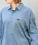 【UNIIT × RED CAP GIRL】 ナチュラルストレッチ バルーンスリーブ ルーズシルエット バック刺繍シャツ