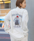 【UNIIT × RED CAP GIRL】 ナチュラルストレッチ バルーンスリーブ ルーズシルエット バック刺繍シャツ