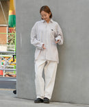 【UNIIT × RED CAP GIRL】 ナチュラルストレッチ バルーンスリーブ ルーズシルエット バック刺繍シャツ