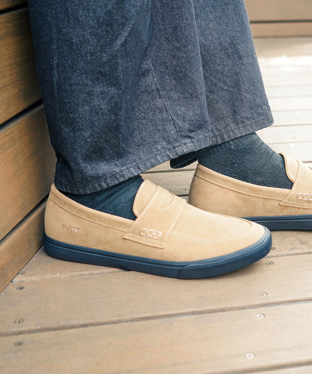 U.S. POLO ASSN./ユーエスポロアッスン】フェイクスウェードローファー