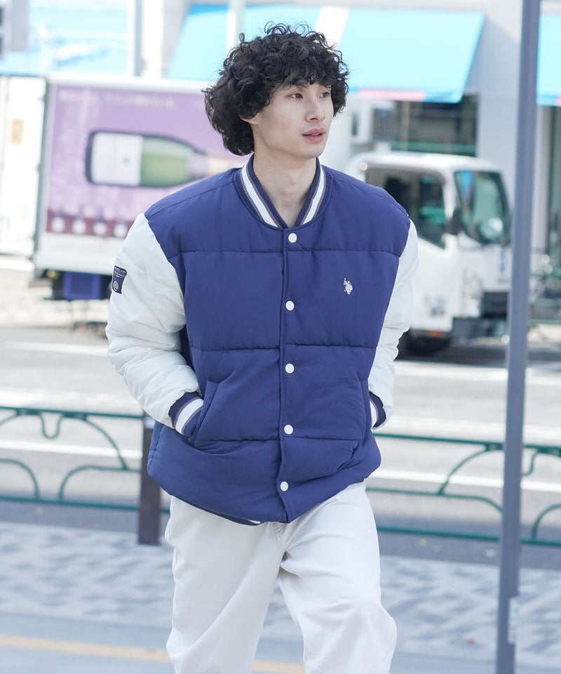U.S. POLO ASSN. スタジャン 青/白 サイズ L U.S. POLO ASSN.（ユーエスポロアッスン） スタジャン メンズ