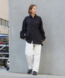 【UNIIT × RED CAP GIRL】 ナチュラルストレッチ バルーンスリーブ ルーズシルエット バック刺繍シャツ