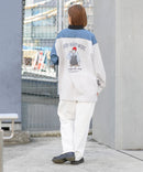 【UNIIT × RED CAP GIRL】 ナチュラルストレッチ バルーンスリーブ ルーズシルエット バック刺繍シャツ