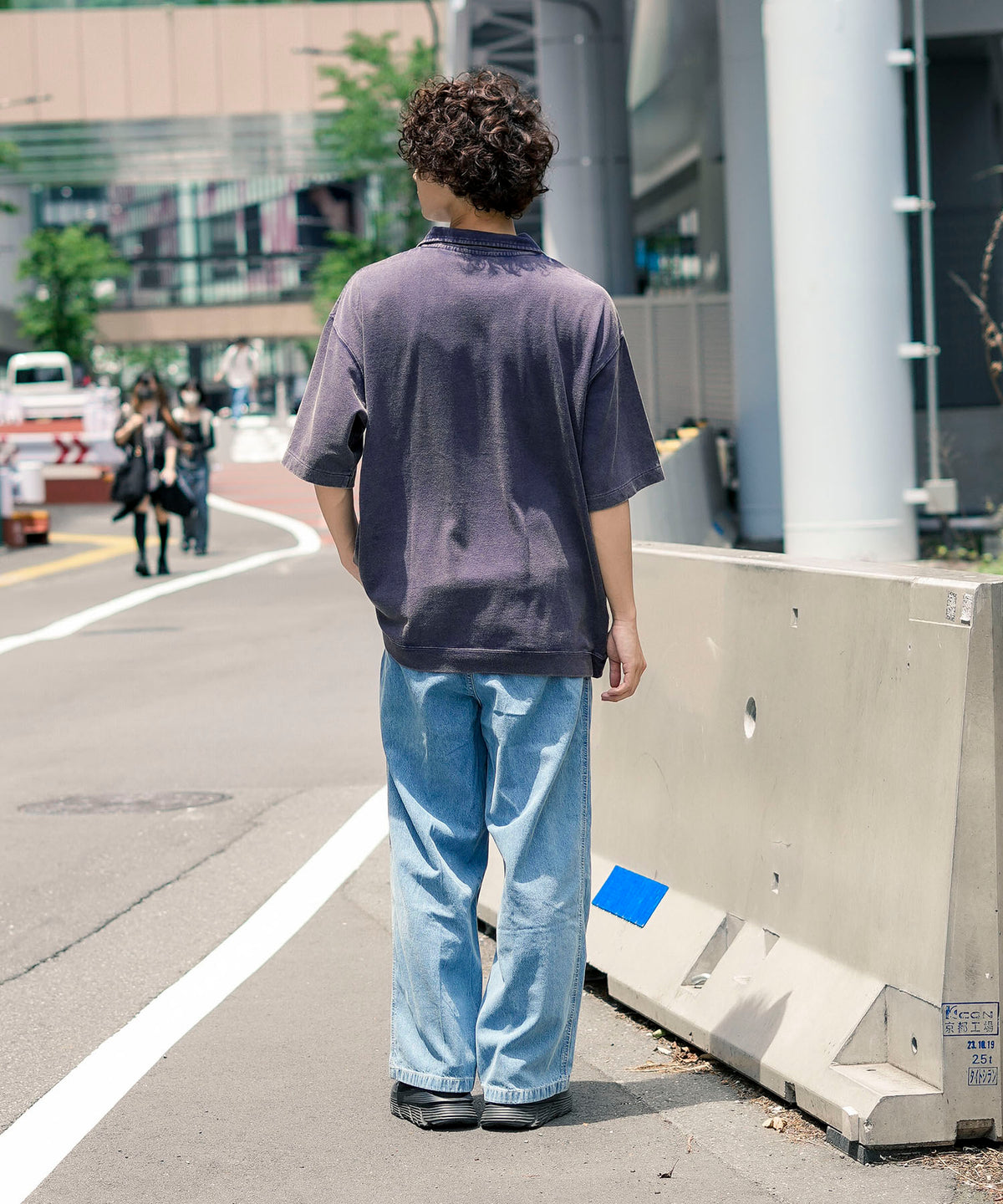 VNTG 1/4ZIP TOP シャツ 半袖 ワンポイント ハーフジップ