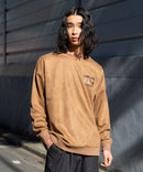 フェイク スエード ワンポイント 刺繍 クルーネック UNIIT ユニット