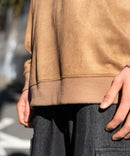 フェイク スエード ワンポイント 刺繍 クルーネック UNIIT ユニット