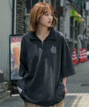 VNTG 1/4ZIP TOP シャツ 半袖 ワンポイント ハーフジップ パウダーブリーチ【BEN DAVIS/ベンデイビス）】