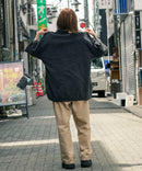 VNTG 1/4ZIP TOP シャツ 半袖 ワンポイント ハーフジップ パウダーブリーチ【BEN DAVIS/ベンデイビス）】