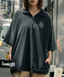 VNTG 1/4ZIP TOP シャツ 半袖 ワンポイント ハーフジップ パウダーブリーチ【BEN DAVIS/ベンデイビス）】