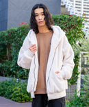 ふわふわ もこもこ エコファー フェイクファー オーバー サイズ フード ジャケット 防寒 UNIIT ユニット