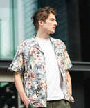 レーヨン 総柄プリント シャツ アロハ 接触冷感 レーヨン100％【BLUE STANDARD/ブルースタンダード】