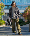 フェイク スエード ワンポイント刺繍 フルジップブルゾン UNIIT