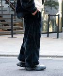 ふわふわ もこもこ エコファー フェイクファー イージーパンツ 防寒 UNIIT ユニット