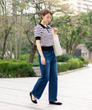 【U.S. POLO ASSN./ユーエスポロアッスン】ワンポイントロゴ刺繍 バイカラーニットポロシャツ