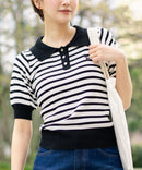 【U.S. POLO ASSN./ユーエスポロアッスン】ワンポイントロゴ刺繍 バイカラーニットポロシャツ