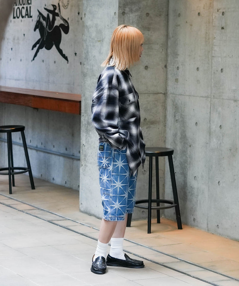 【DICKIES/ディッキーズ】ピーチ起毛 ツイルワークシャツ チェック オーバーサイズ