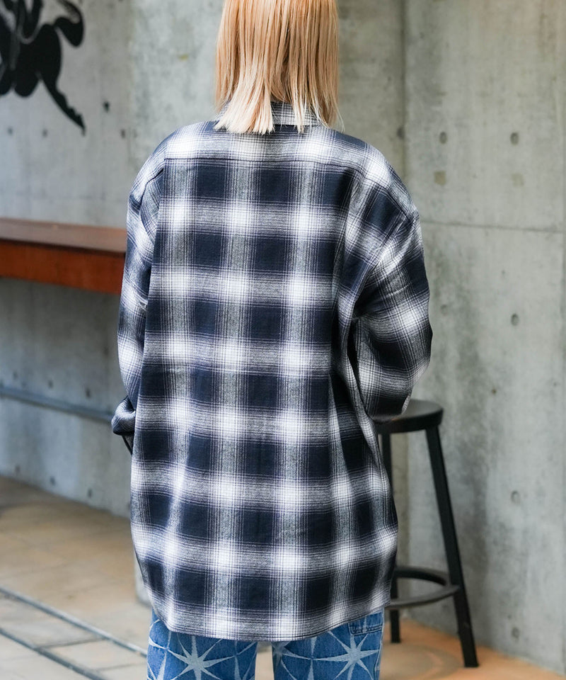 【DICKIES/ディッキーズ】ピーチ起毛 ツイルワークシャツ チェック オーバーサイズ